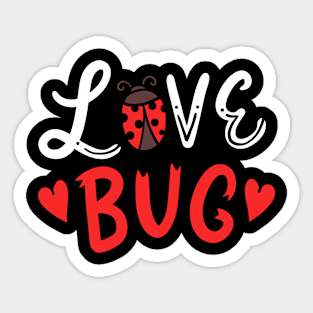 Bug Ladybug Valentine's Day Love Heart Sticker